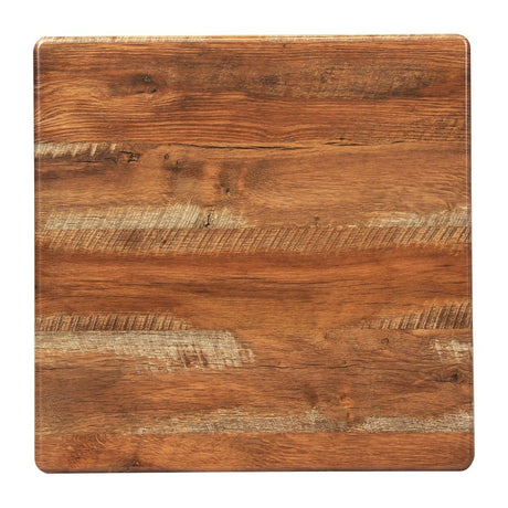 Square Laminate Table Top Planked Oak 600mm (2 Pack)