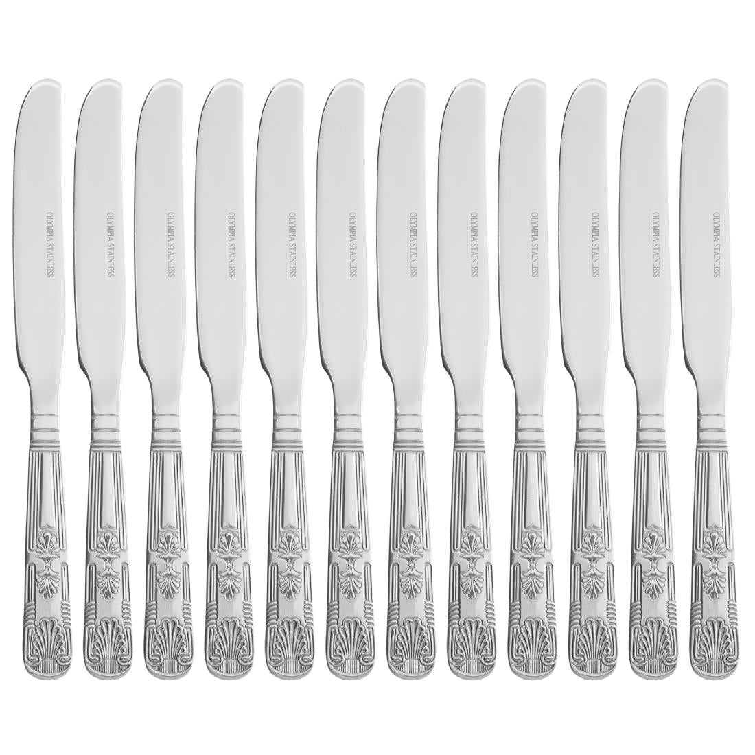 Olympia Kings Solid Handle Dessert Knife (12 Pack)