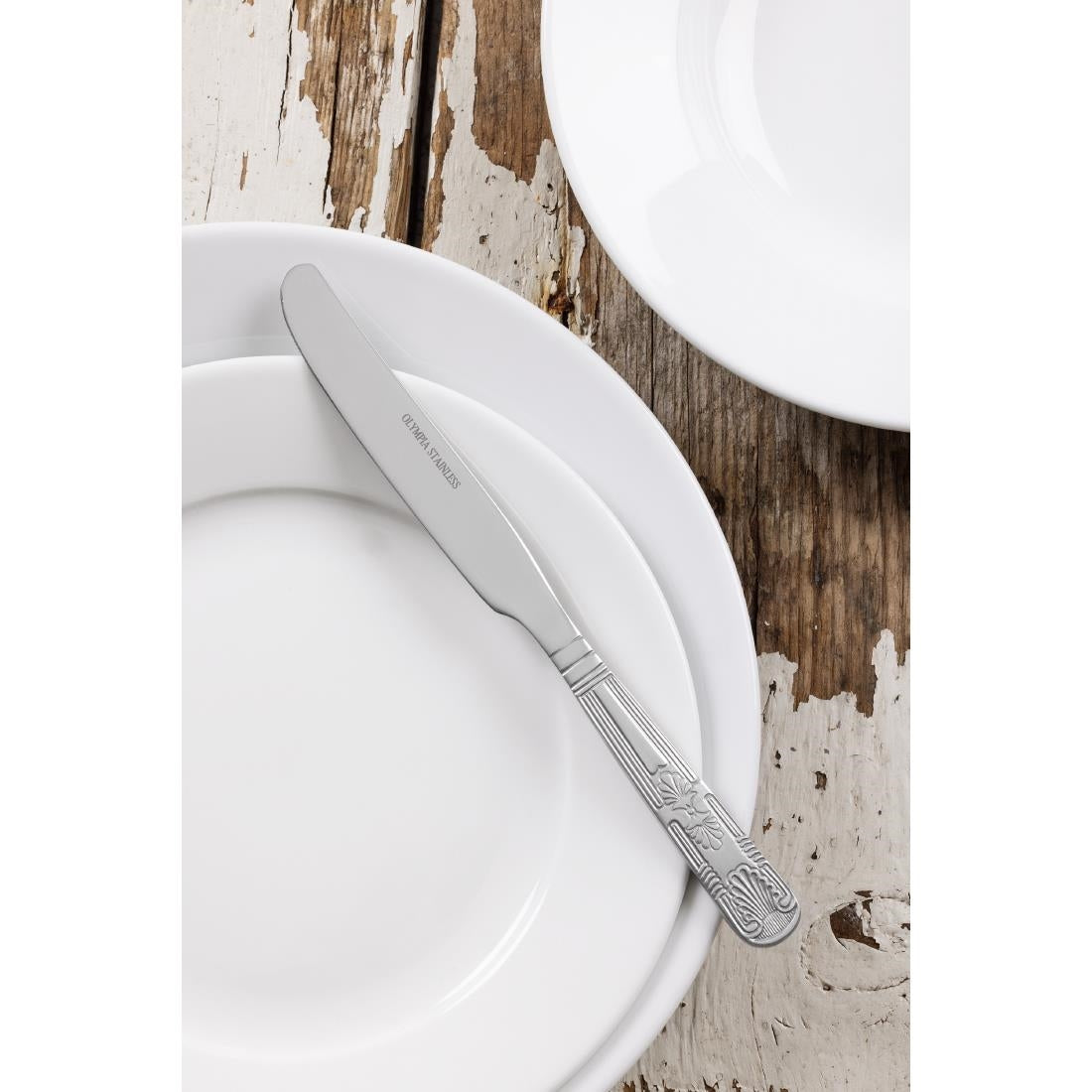 Olympia Kings Solid Handle Dessert Knife (12 Pack)