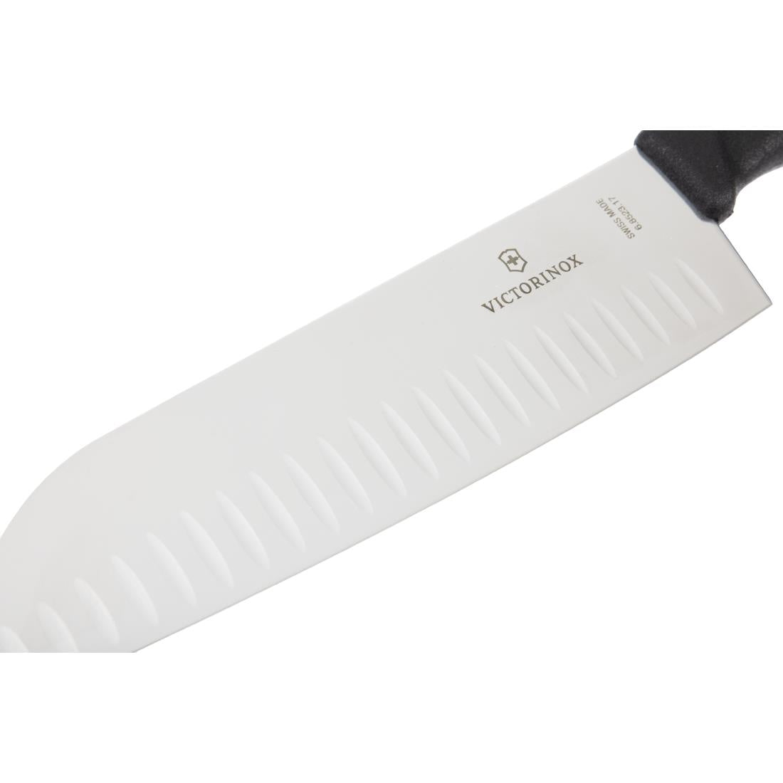 Victorinox Fluted Santoku Knife Black 17.1cm