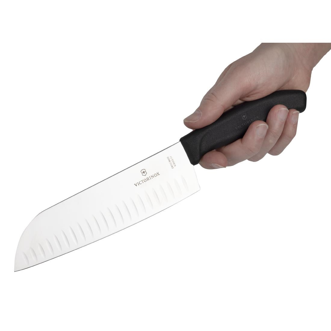 Victorinox Fluted Santoku Knife Black 17.1cm