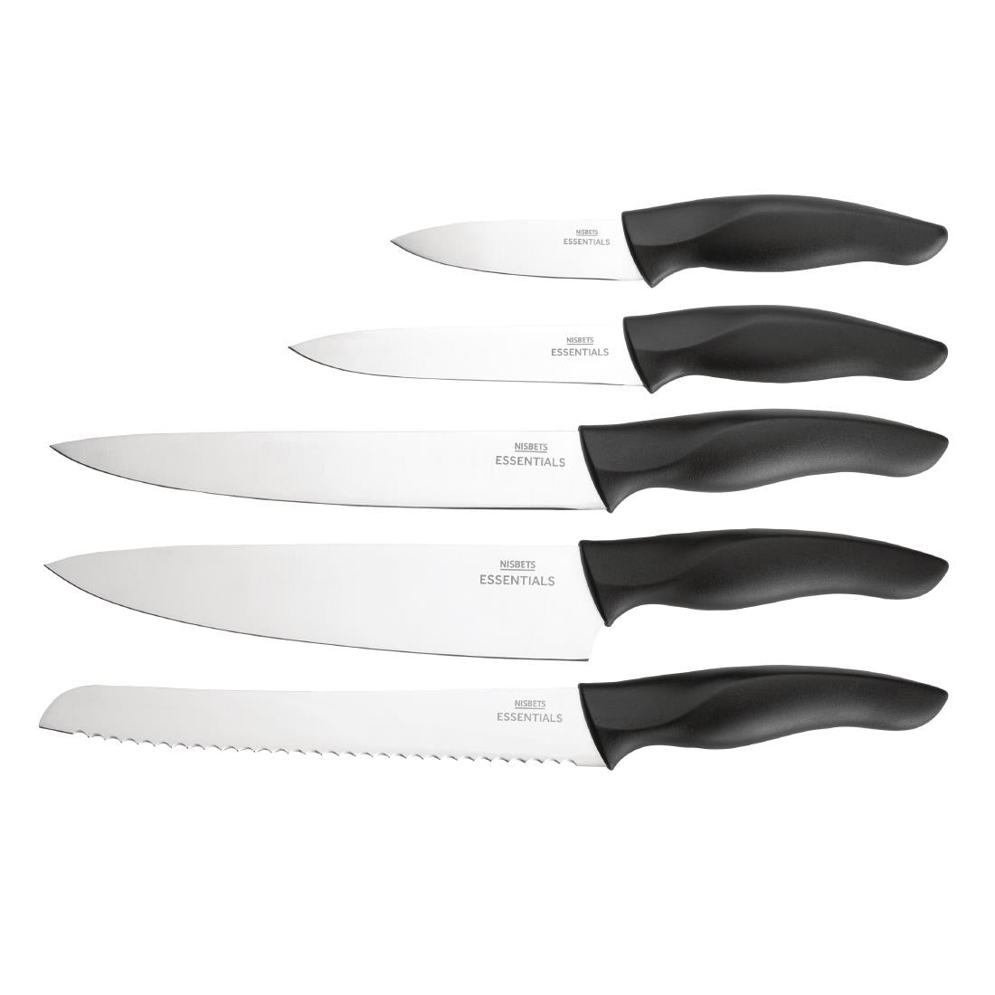 Nisbets Essentials 5-Piece Knife Set with Block