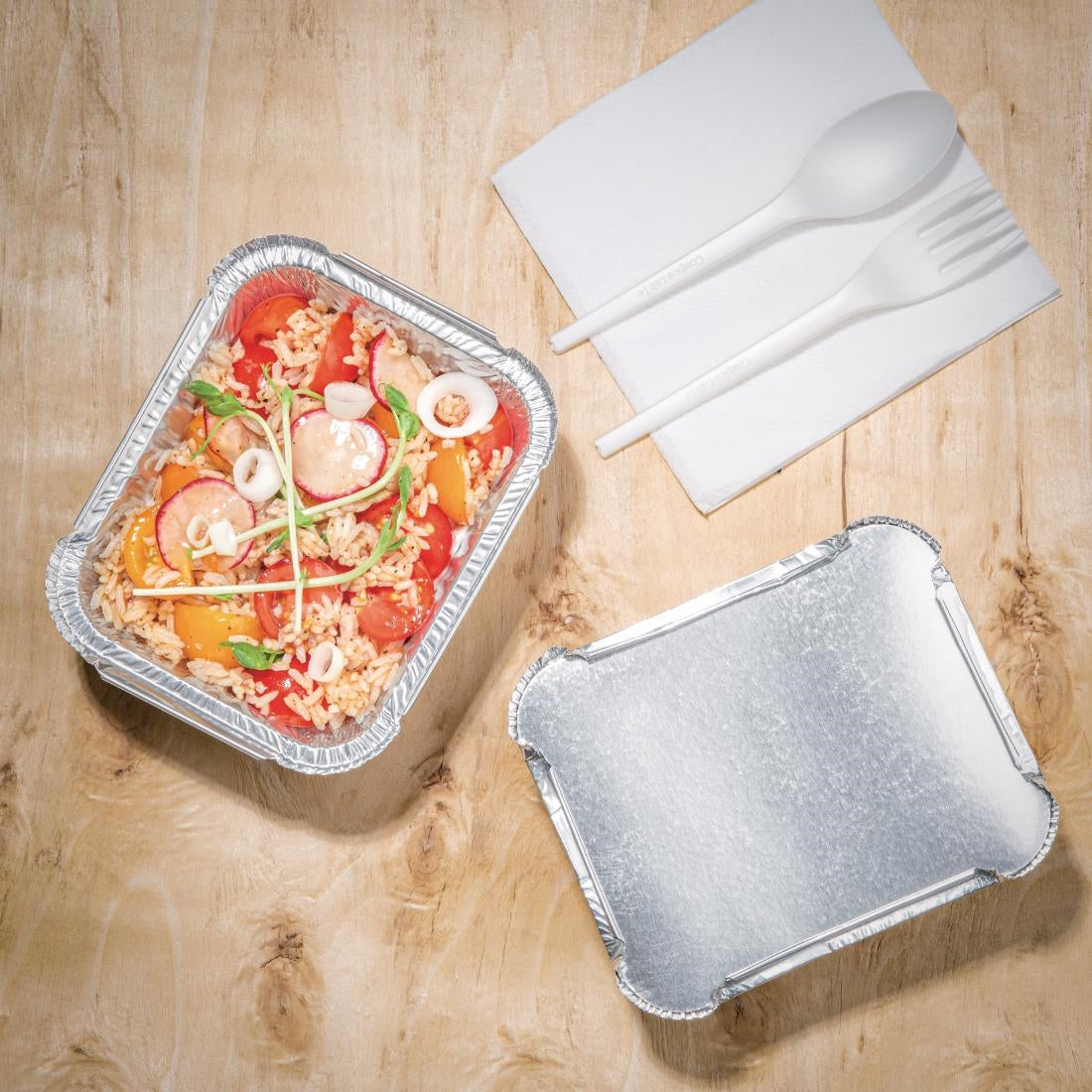 Fiesta Recyclable Foil Containers Medium 450ml (500 Pack)