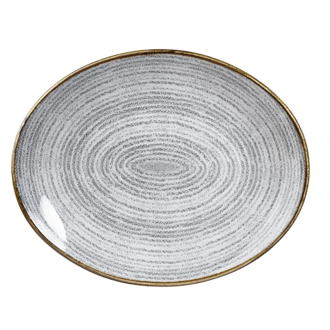 Churchill Studio Prints Homespun Stone Grey Oval Coupe Plates 270 x 229mm