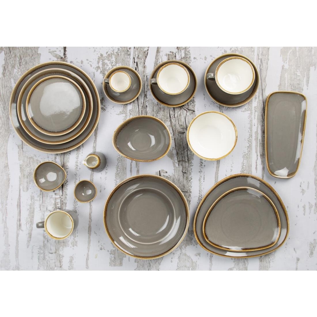 Olympia Kiln Round Coupe Plates Smoke 230mm (6 Pack)