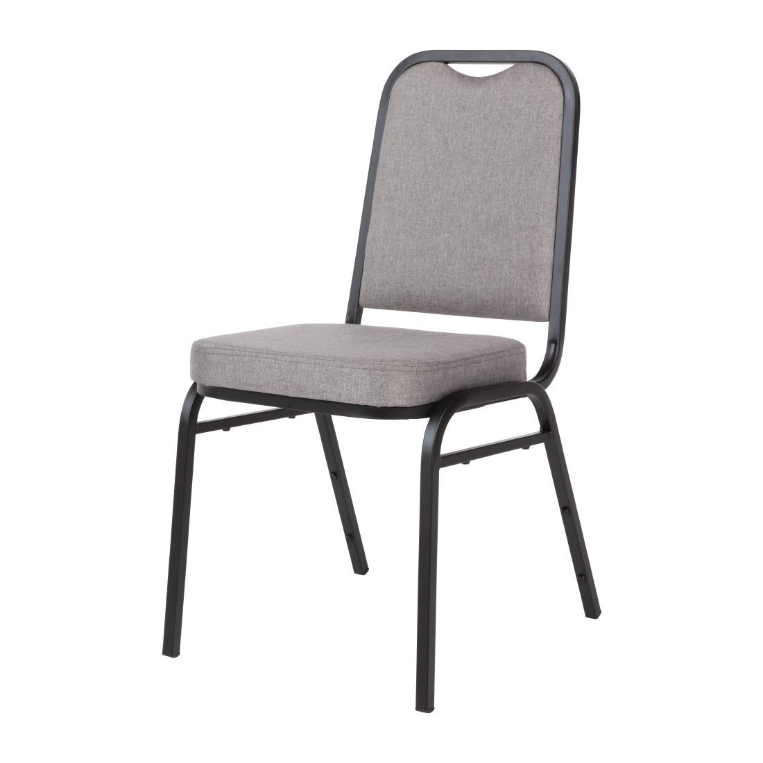 Bolero Square Back Banquet Chairs Black & Grey (4 Pack)