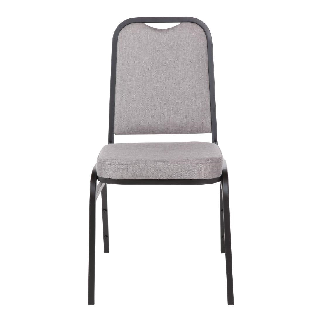 Bolero Square Back Banquet Chairs Black & Grey (4 Pack)