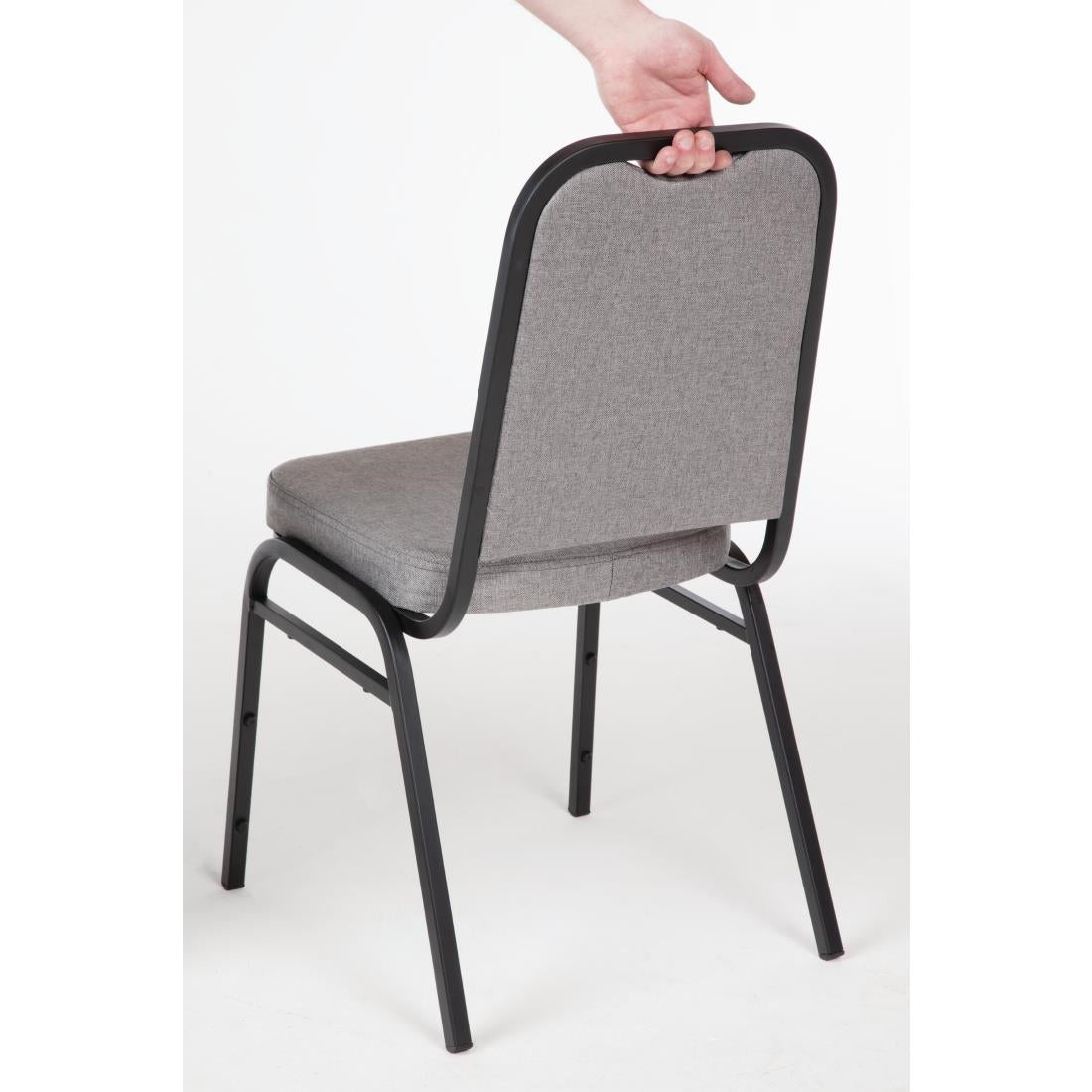 Bolero Square Back Banquet Chairs Black & Grey (4 Pack)