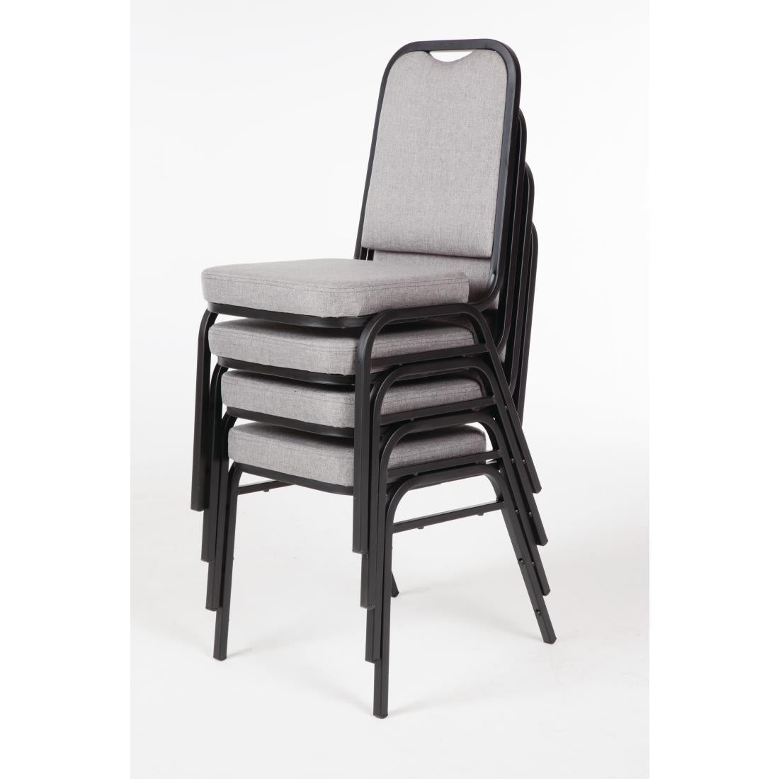 Bolero Square Back Banquet Chairs Black & Grey (4 Pack)