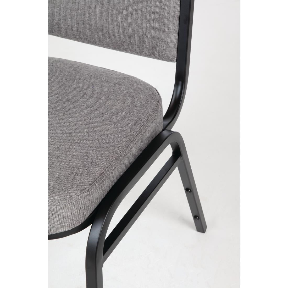 Bolero Square Back Banquet Chairs Black & Grey (4 Pack)