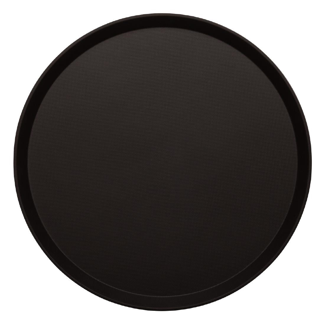 Cambro Treadlite Fibreglass Round Non-Slip Tray Black 405mm