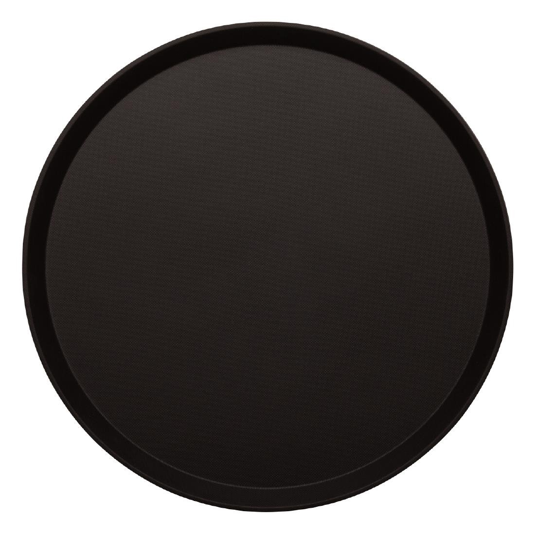 Cambro Treadlite Fibreglass Round Non-Slip Tray Black 355mm