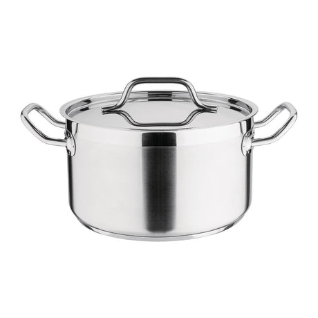 Nisbets Essentials Stainless Steel Stew Pot with Lid 24cm