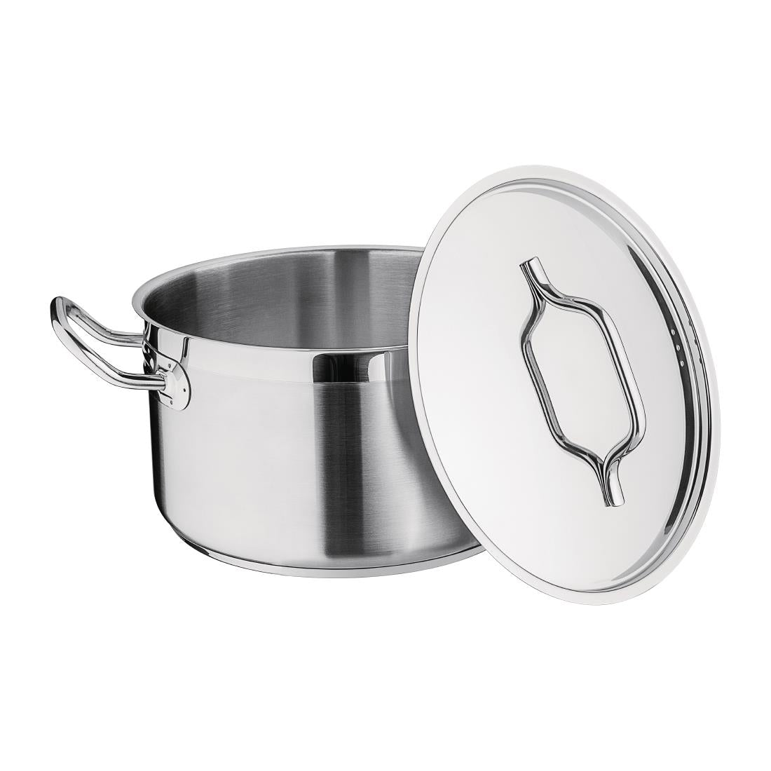 Nisbets Essentials Stainless Steel Stew Pot with Lid 24cm