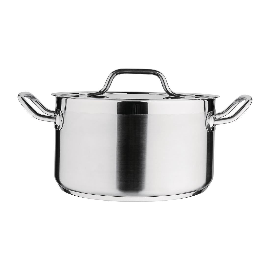 Nisbets Essentials Stainless Steel Stew Pot with Lid 24cm