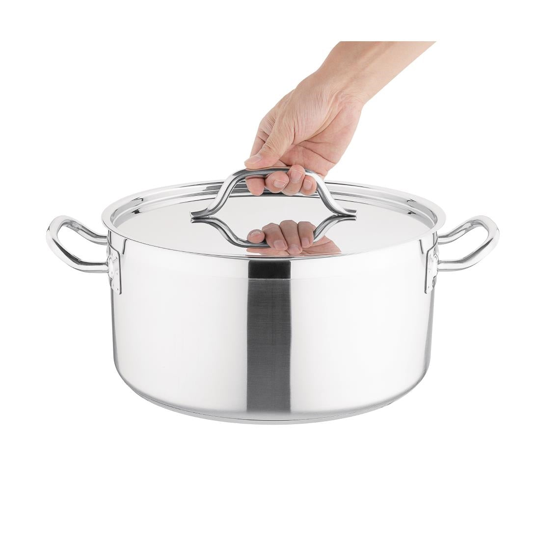 Nisbets Essentials Stainless Steel Stew Pot with Lid  32cm