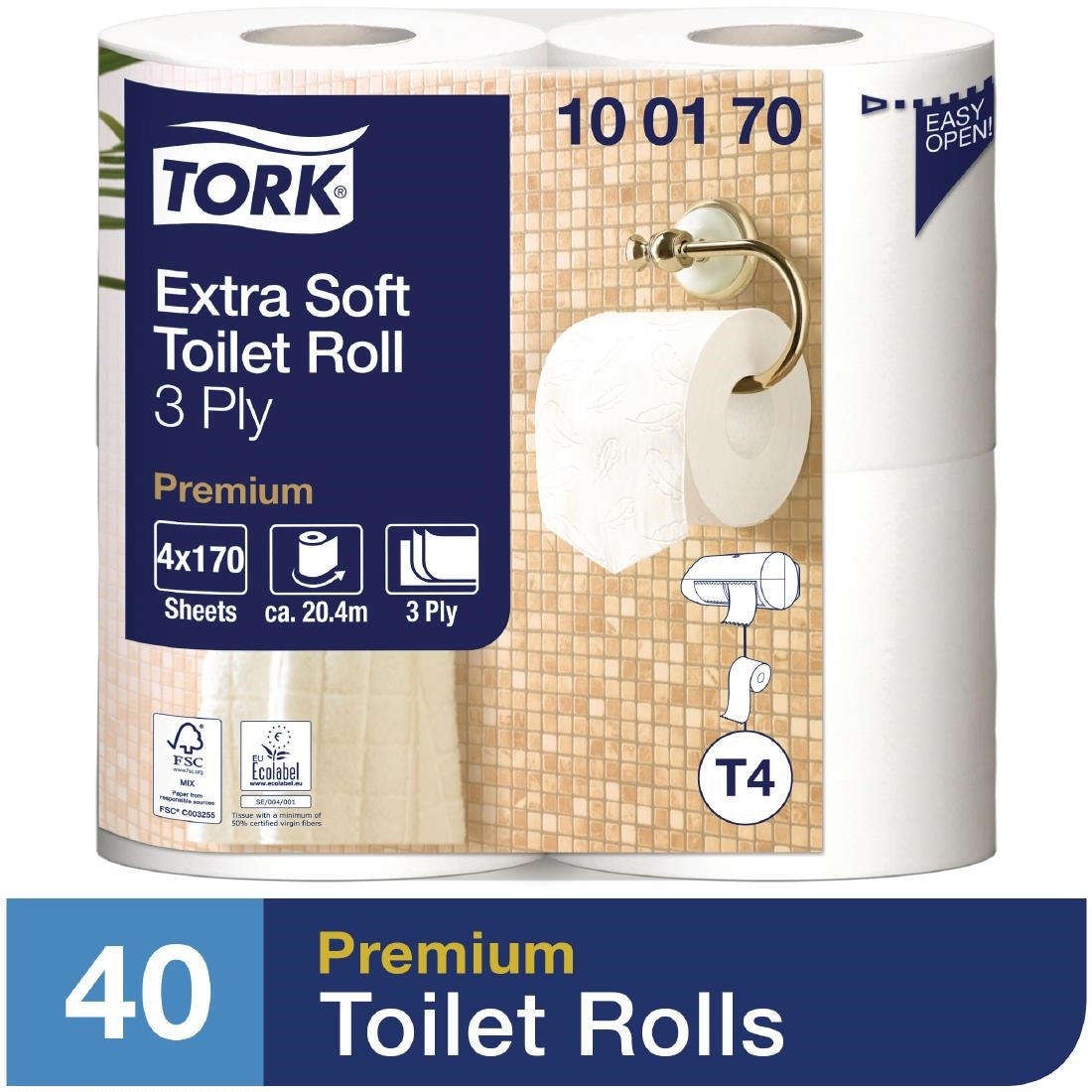 Tork Extra Soft Premium Toilet Paper 3-Ply 20.4m (40 pack)