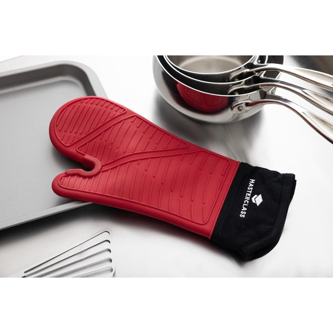 MasterClass Seamless Silicone Oven Mitt with Cotton Sleeve