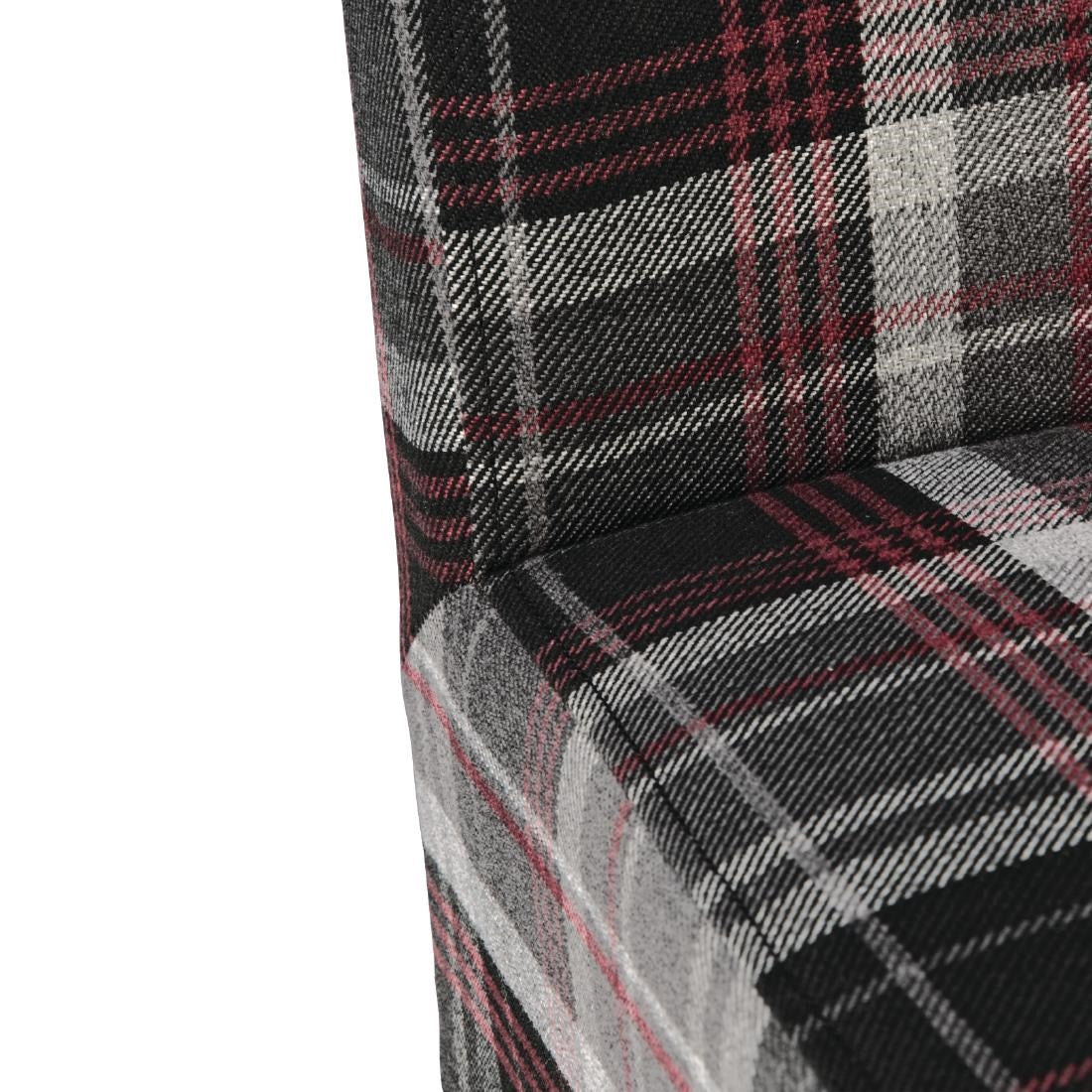 Bolero Austin Dining Chairs Grey Tartan (2 Pack)