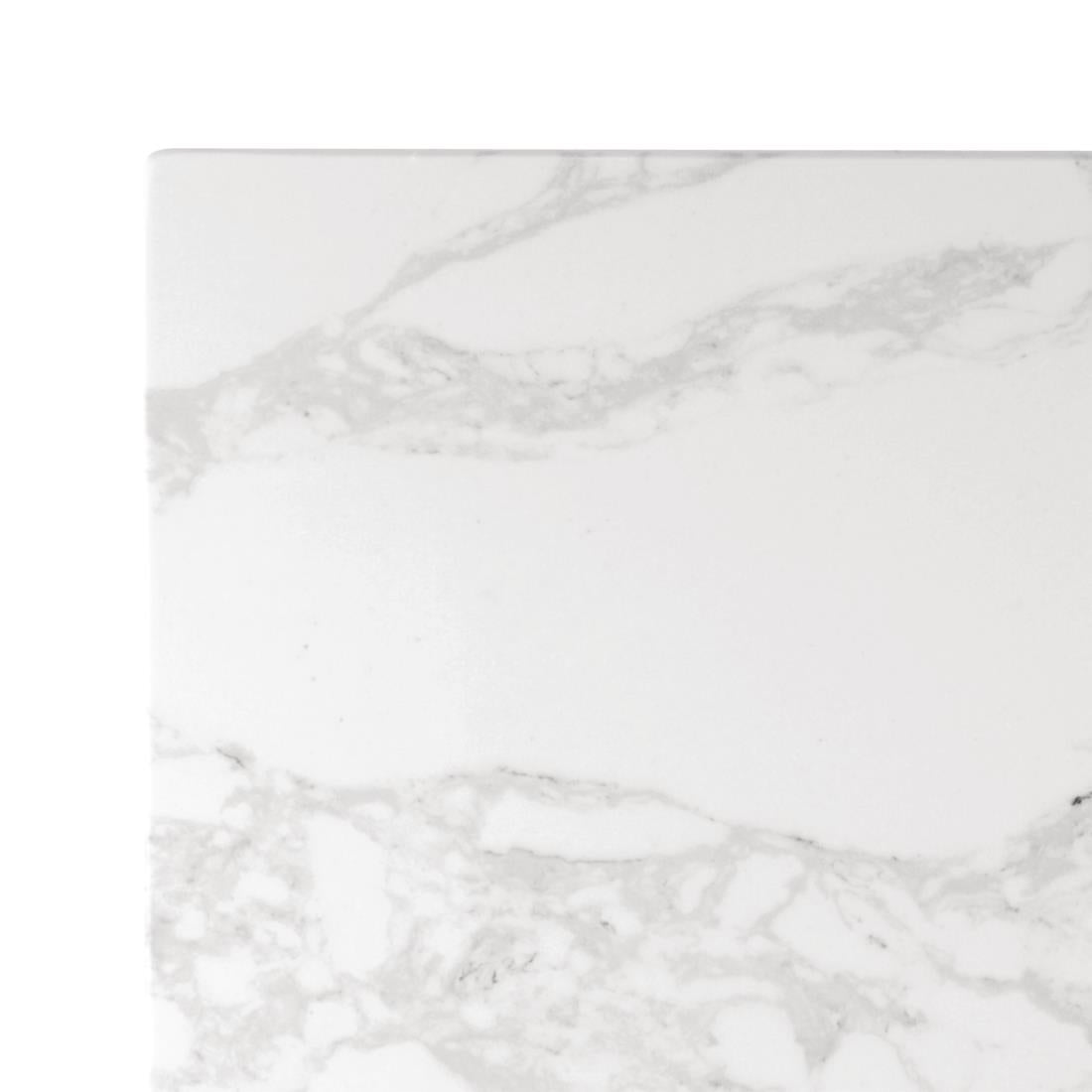 Bolero Square Marble Effect Tabletop White 600mm
