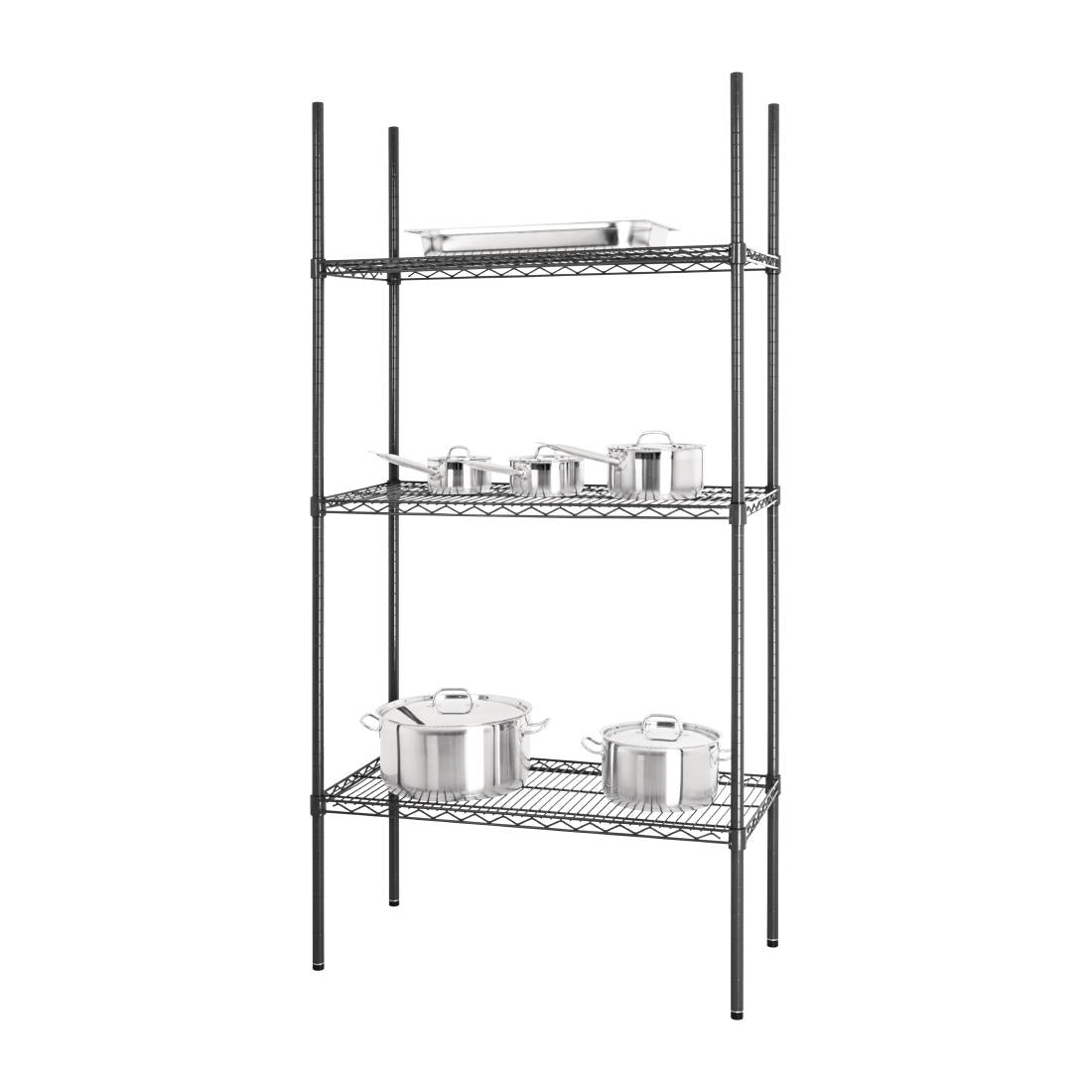 Nisbets Essentials 3 Tier Coated Shelving Unit 1820 x 915 x 457mm