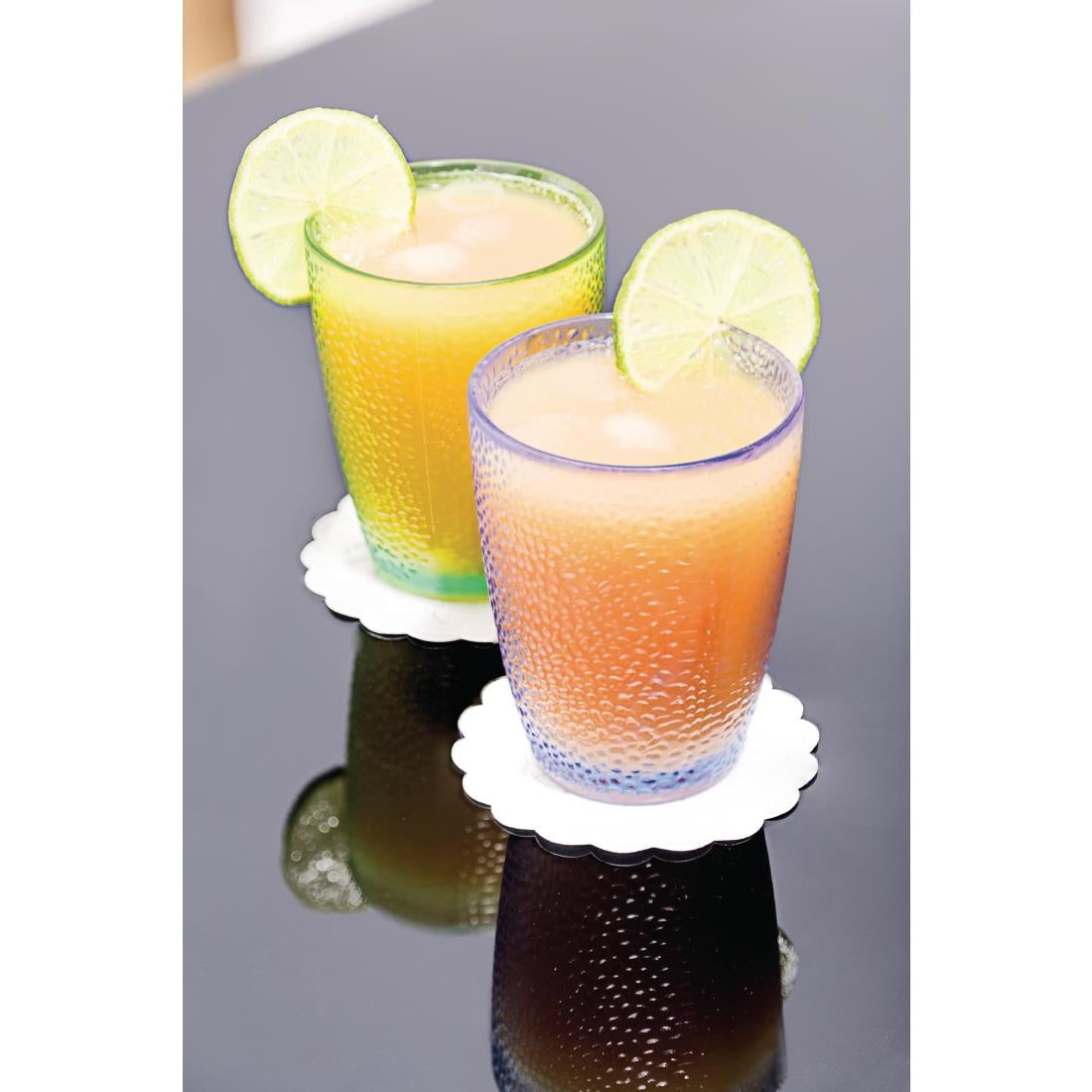 Olympia Kristallon Polycarbonate Tumblers Pebbled Blue 275ml (6 Pack)