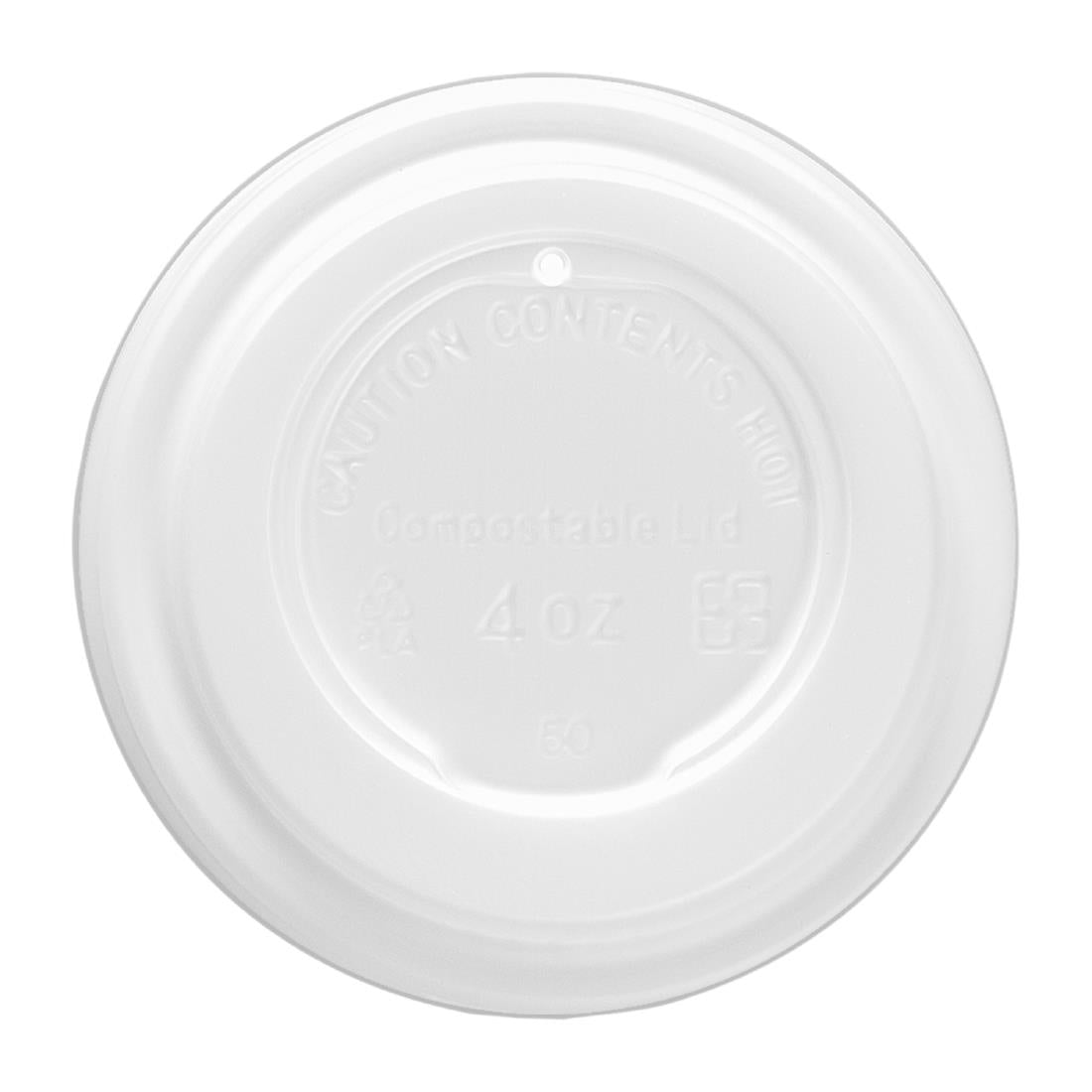 Vegware 62-Series CPLA Hot Cup Lid - 4oz (2000 Pack)