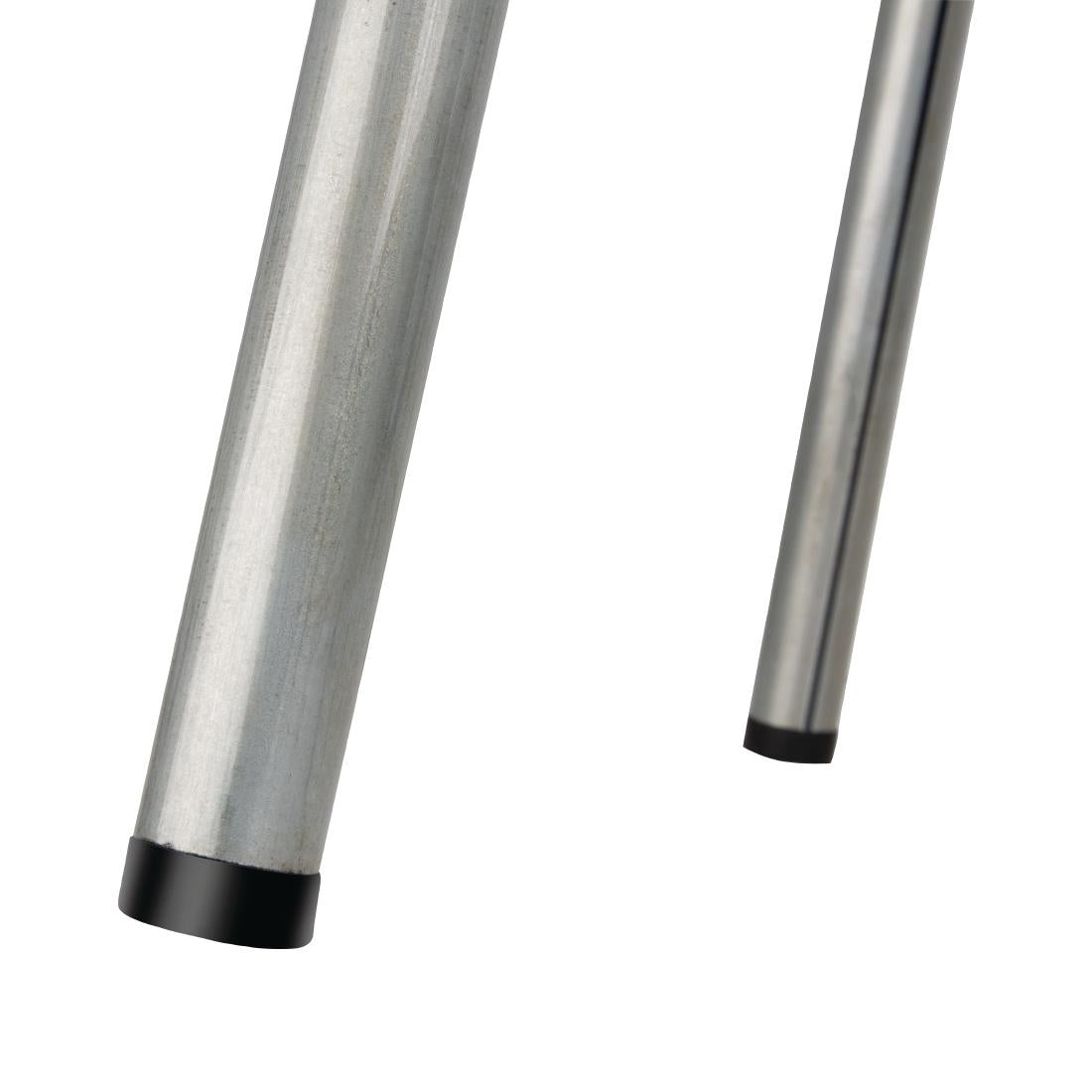 Bolero Galvanised Steel Low Stools with Wooden Seatpad (4 Pack)