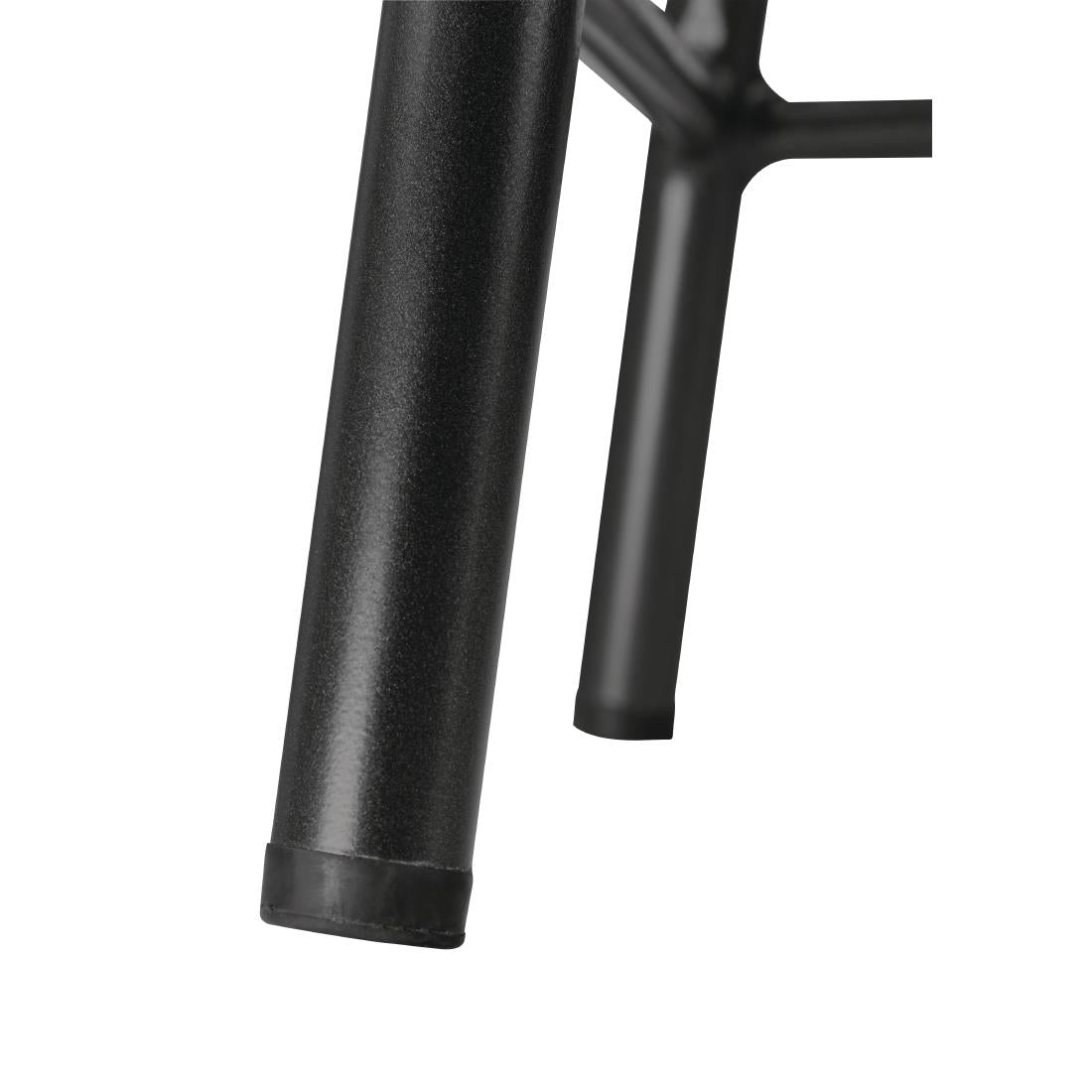 Bolero Cantina Low Stools with Wooden Seat Pad Black (4 Pack)