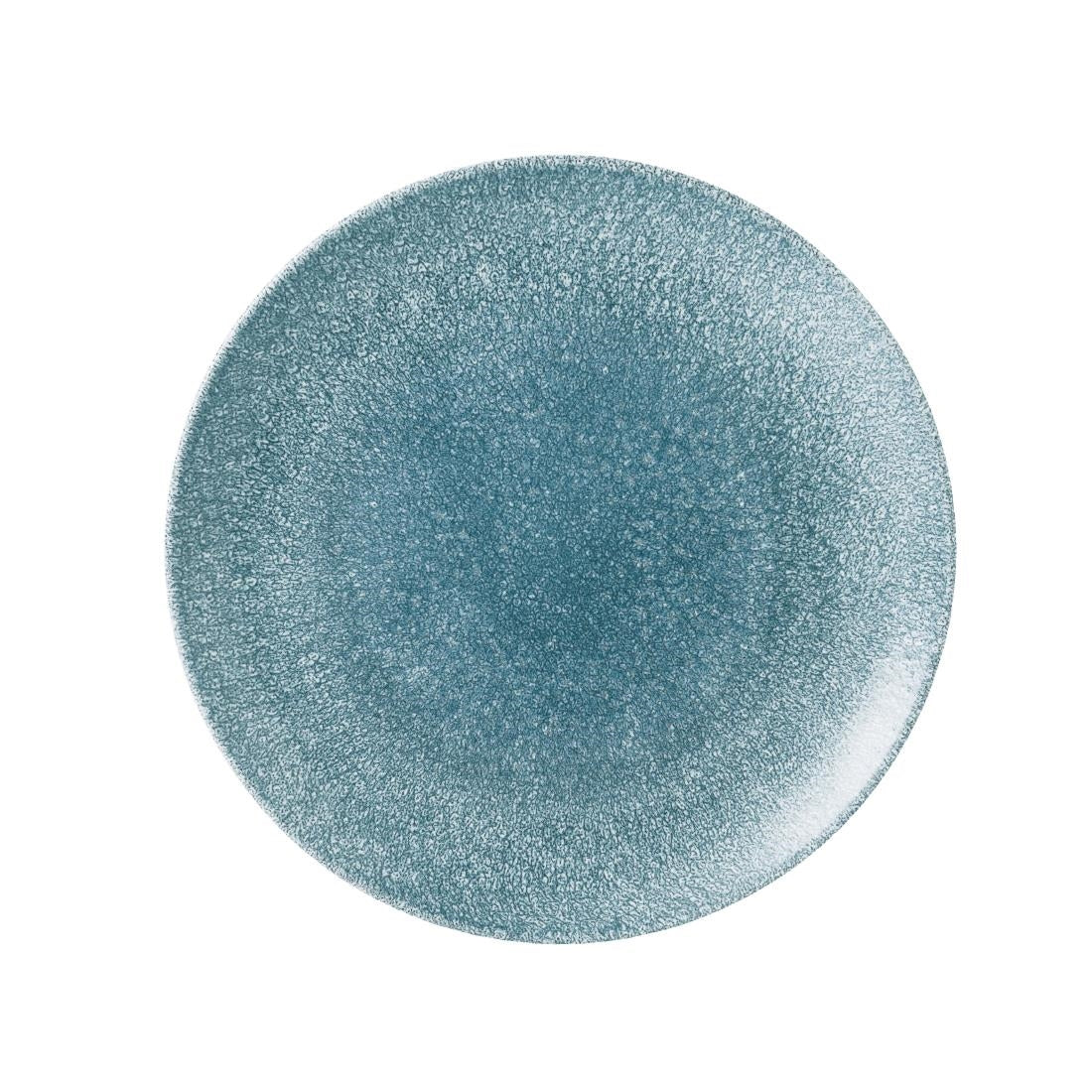 Churchill Studio Prints Raku Large Round Coupe Plates Topaz Blue 288mm