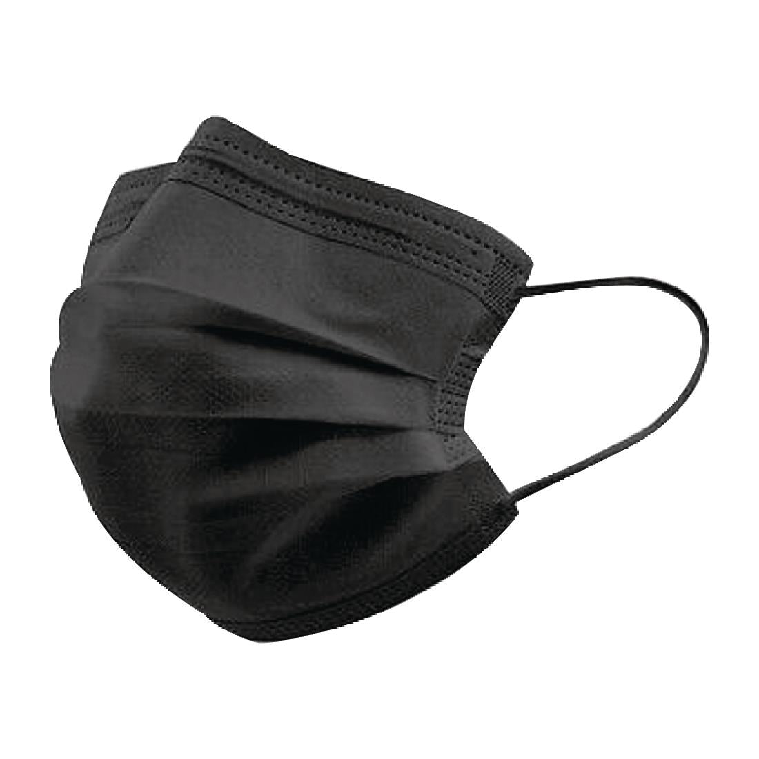 Black Type IIR Front of House Face Masks (50 Pack)
