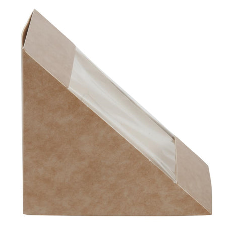 Colpac Recyclable Kraft Front-Loading Sandwich Wedges With PLA Window (500 Pack)