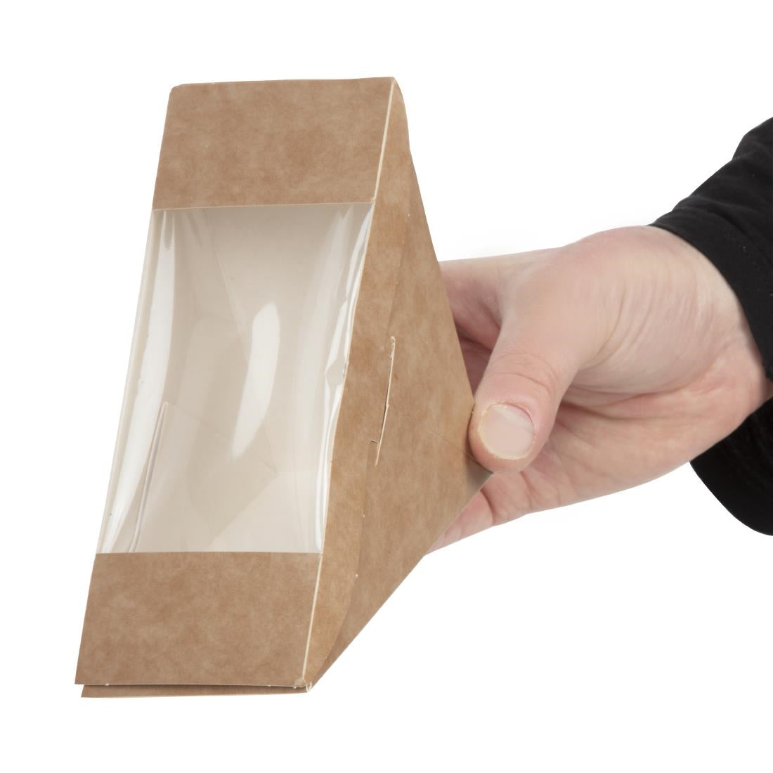 Colpac Recyclable Kraft Front-Loading Sandwich Wedges With PLA Window (500 Pack)