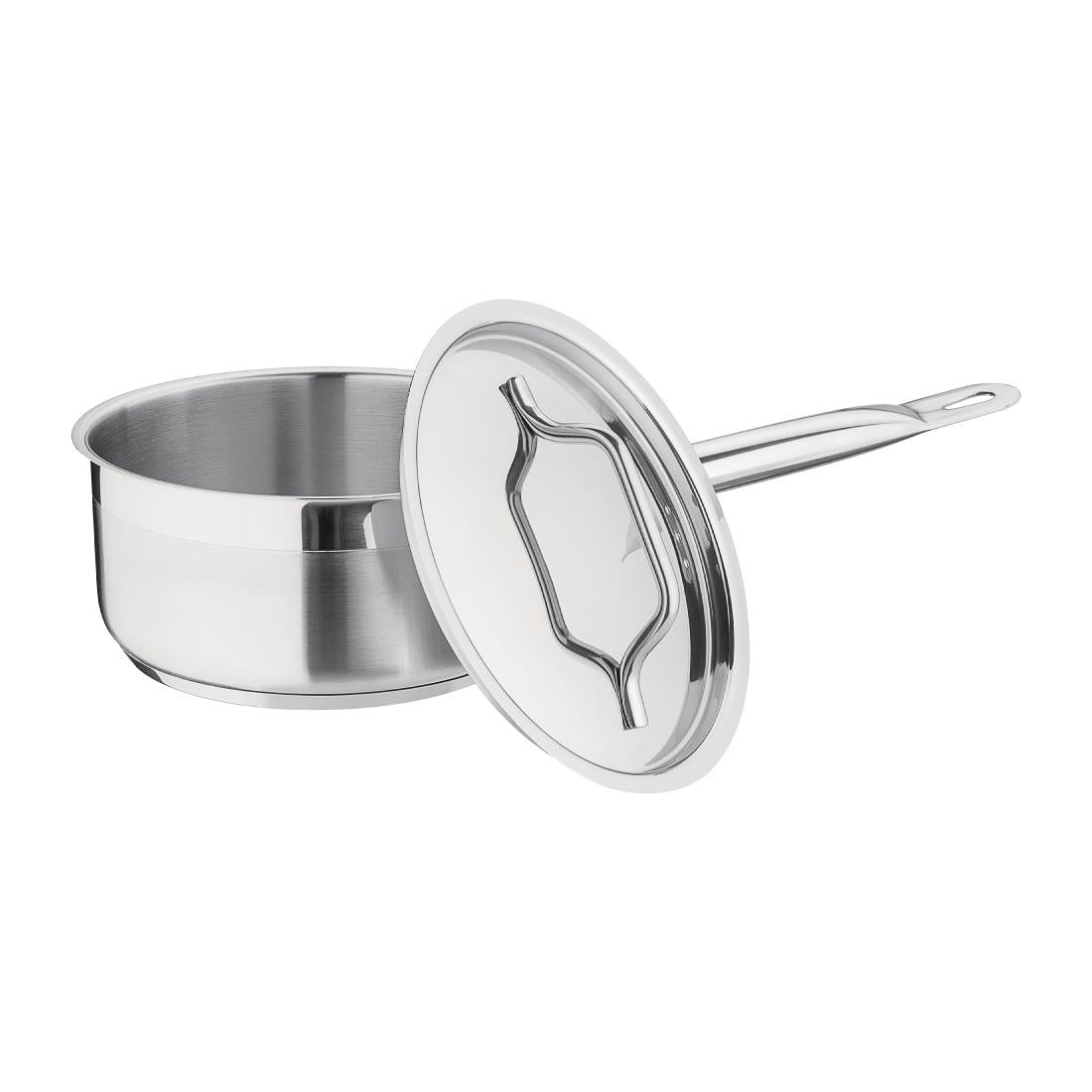 Nisbets Essentials Stainless Steel Saucepan with Lid 16cm