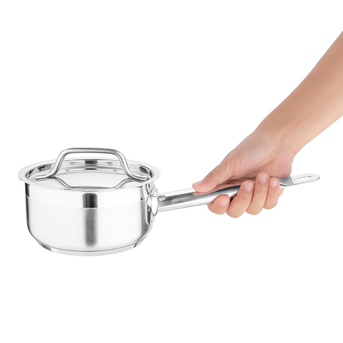 Nisbets Essentials Stainless Steel Saucepan with Lid 16cm