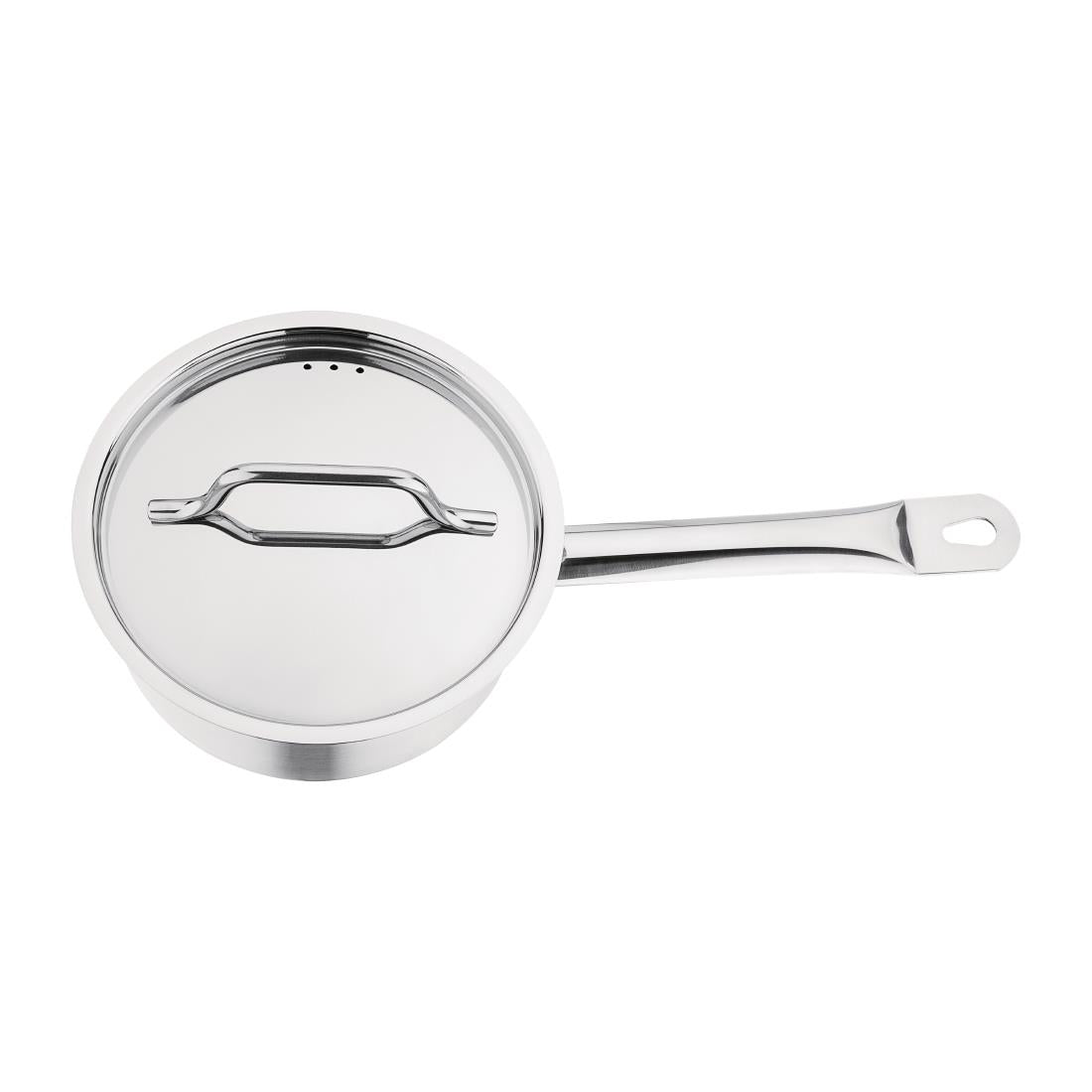 Nisbets Essentials Stainless Steel Saucepan with Lid 20cm