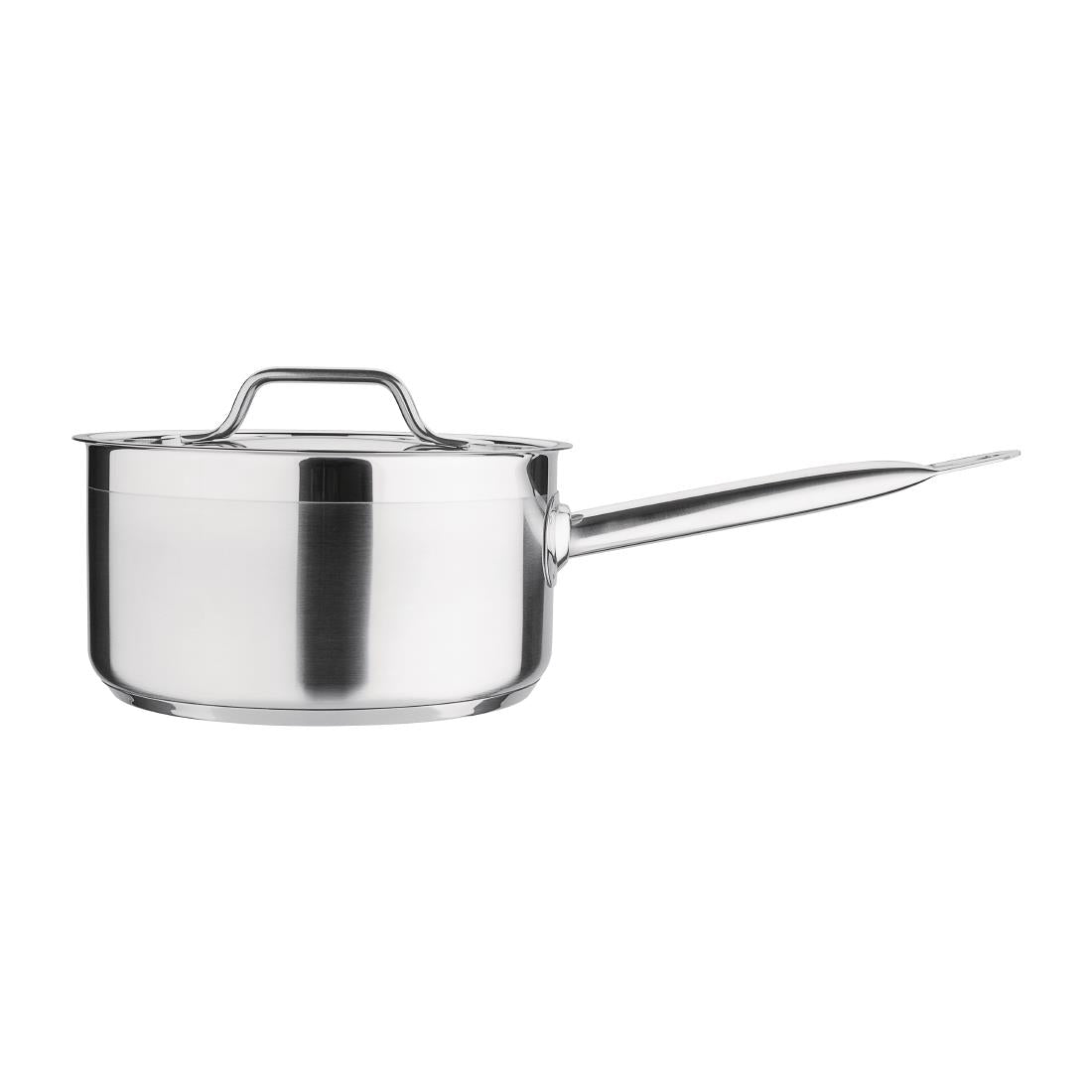Nisbets Essentials Stainless Steel Saucepan with Lid 20cm