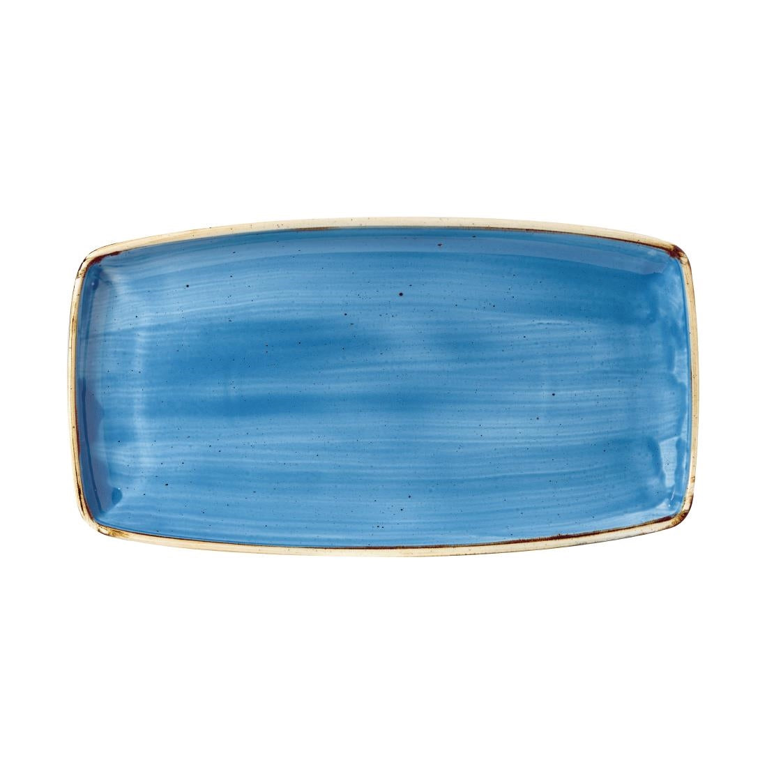 Churchill Stonecast Rectangular Plates Cornflower Blue 350 x 185mm (6 Pack)