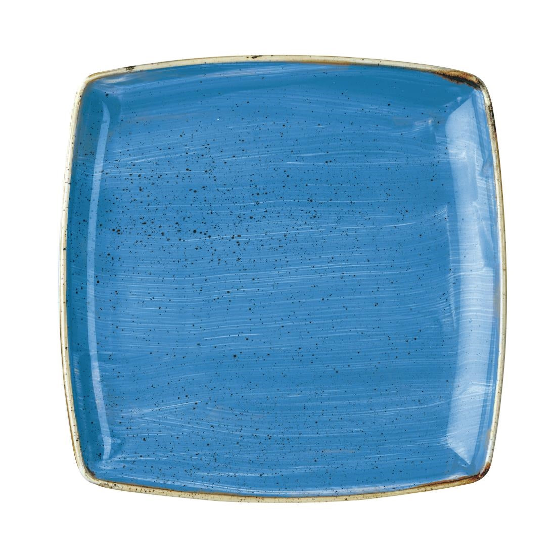 Churchill Stonecast Deep Square Plates Cornflower Blue 265mm (6 Pack)