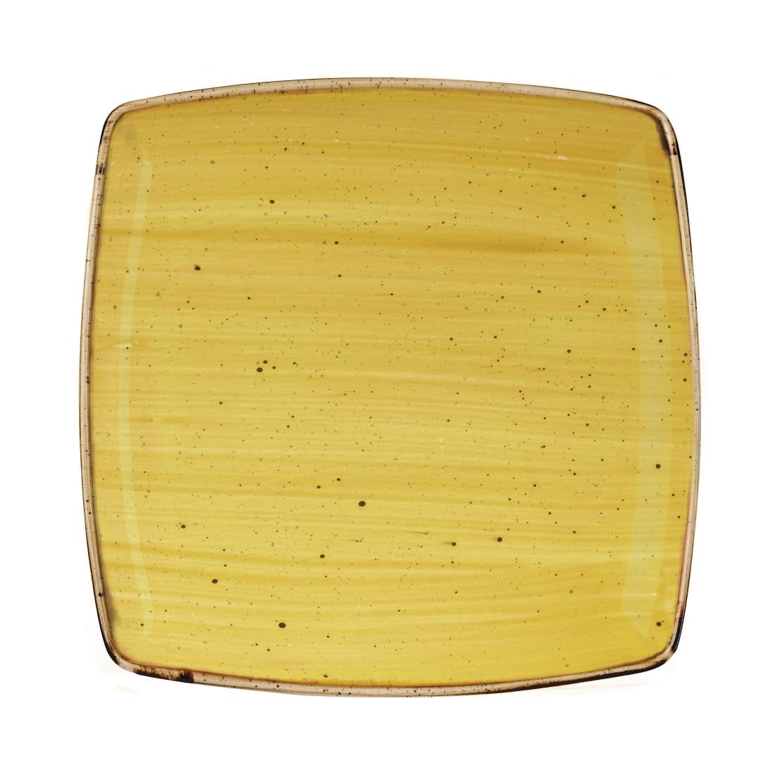 Churchill Stonecast Deep Square Plates Mustard Seed Yellow 260mm (6 Pack)