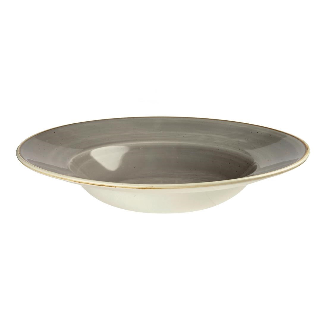 Churchill Stonecast Round Wide Rim Bowls Peppercorn Grey 277mm
