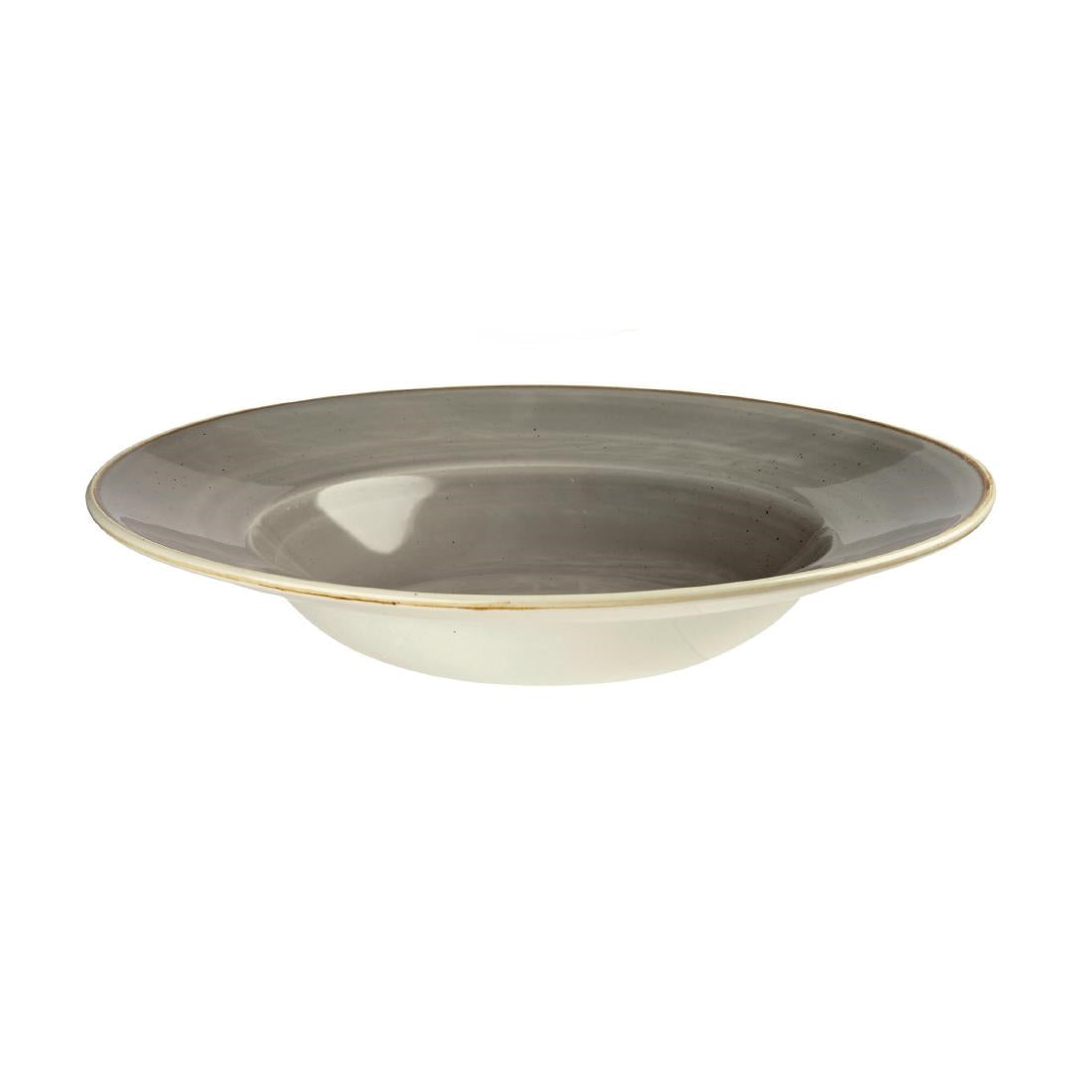 Churchill Stonecast Round Wide Rim Bowls Peppercorn Grey 240mm