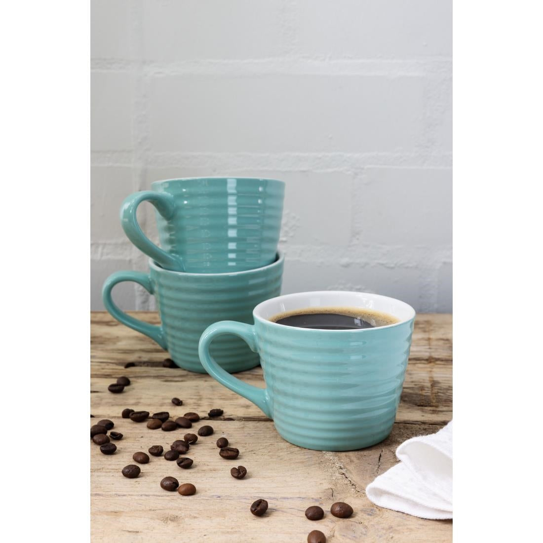 Olympia Cafe Aroma Mugs Aqua 340ml (6 Pack)