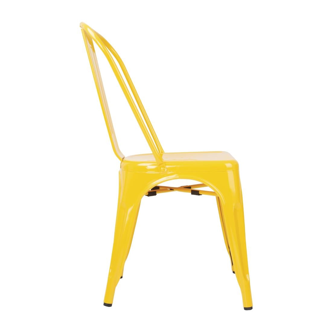 Bolero Bistro Steel Side Chairs Yellow (4 Pack)