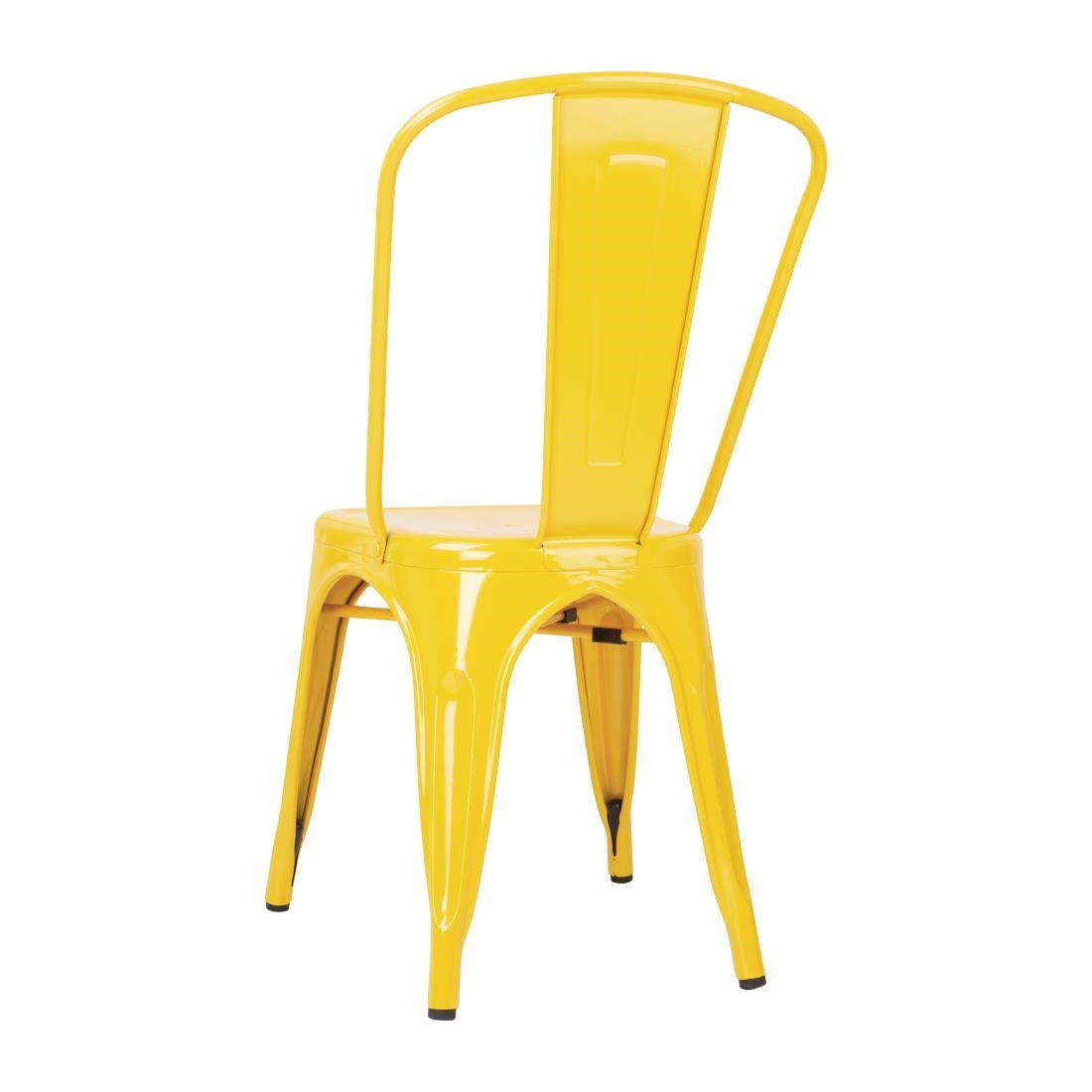 Bolero Bistro Steel Side Chairs Yellow (4 Pack)