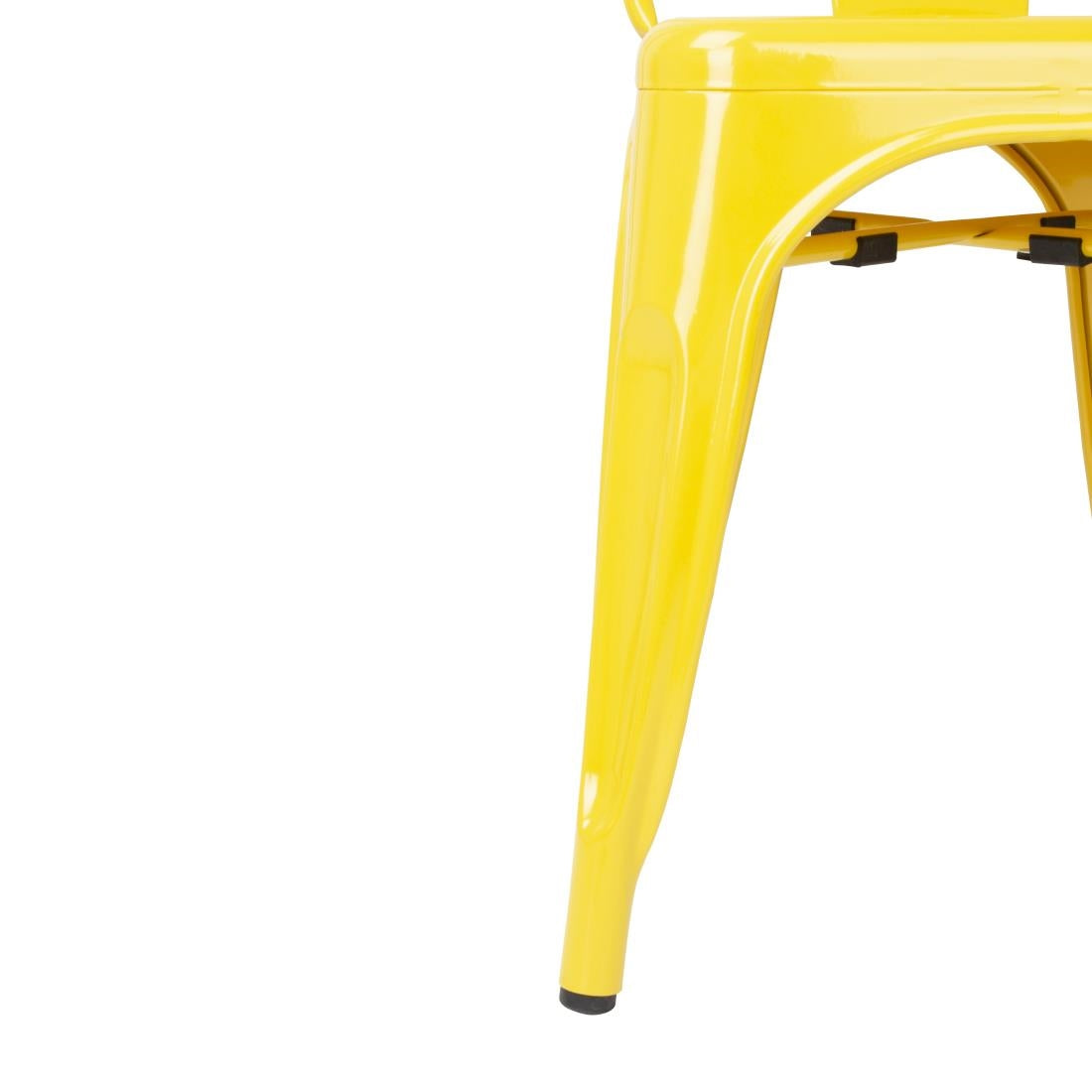 Bolero Bistro Steel Side Chairs Yellow (4 Pack)
