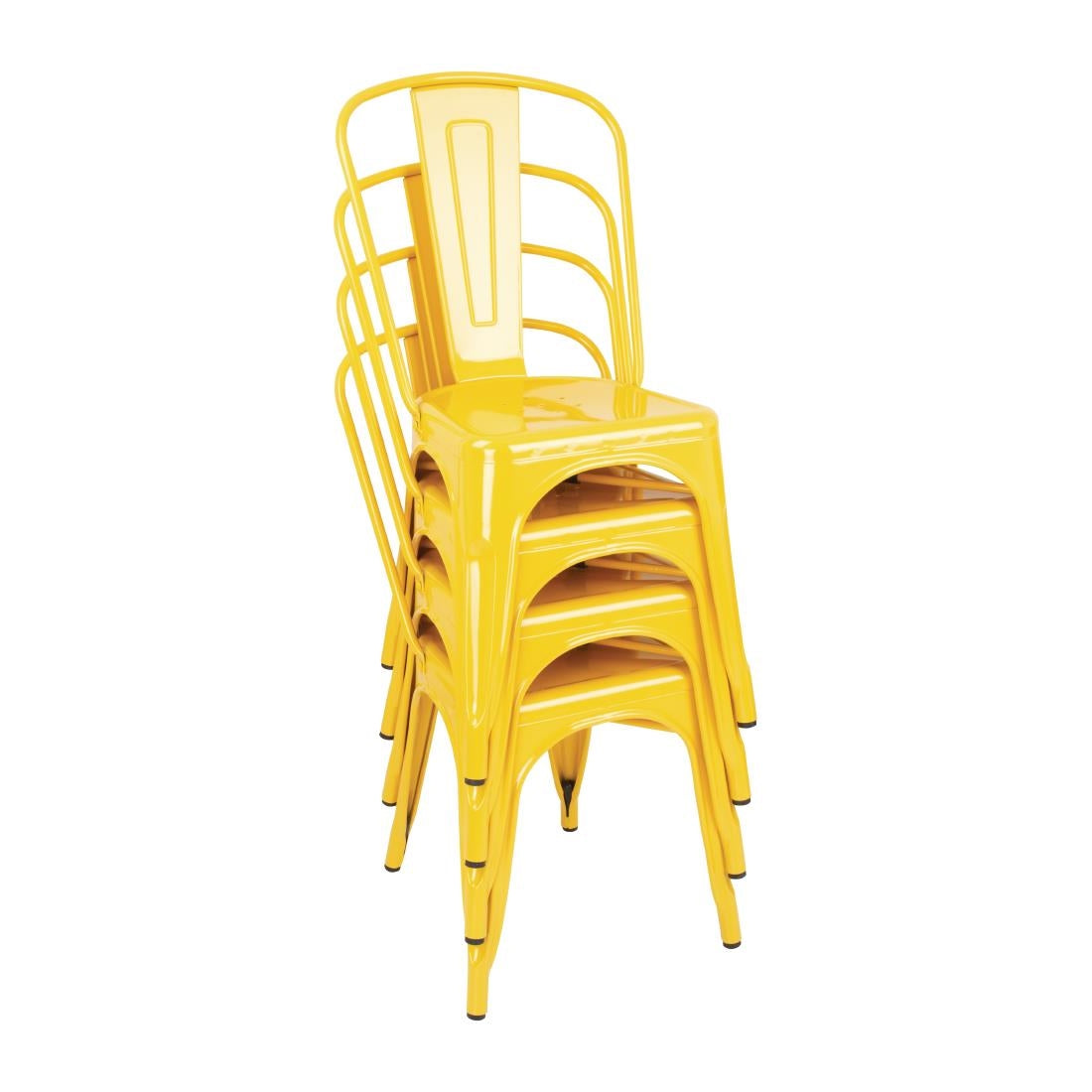Bolero Bistro Steel Side Chairs Yellow (4 Pack)