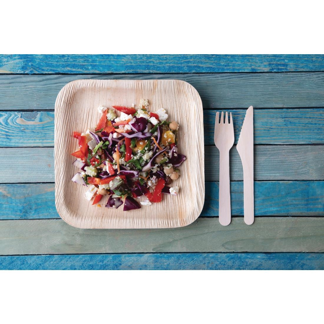 Fiesta Compostable Palm Leaf Plates Square 200mm (100 Pack)