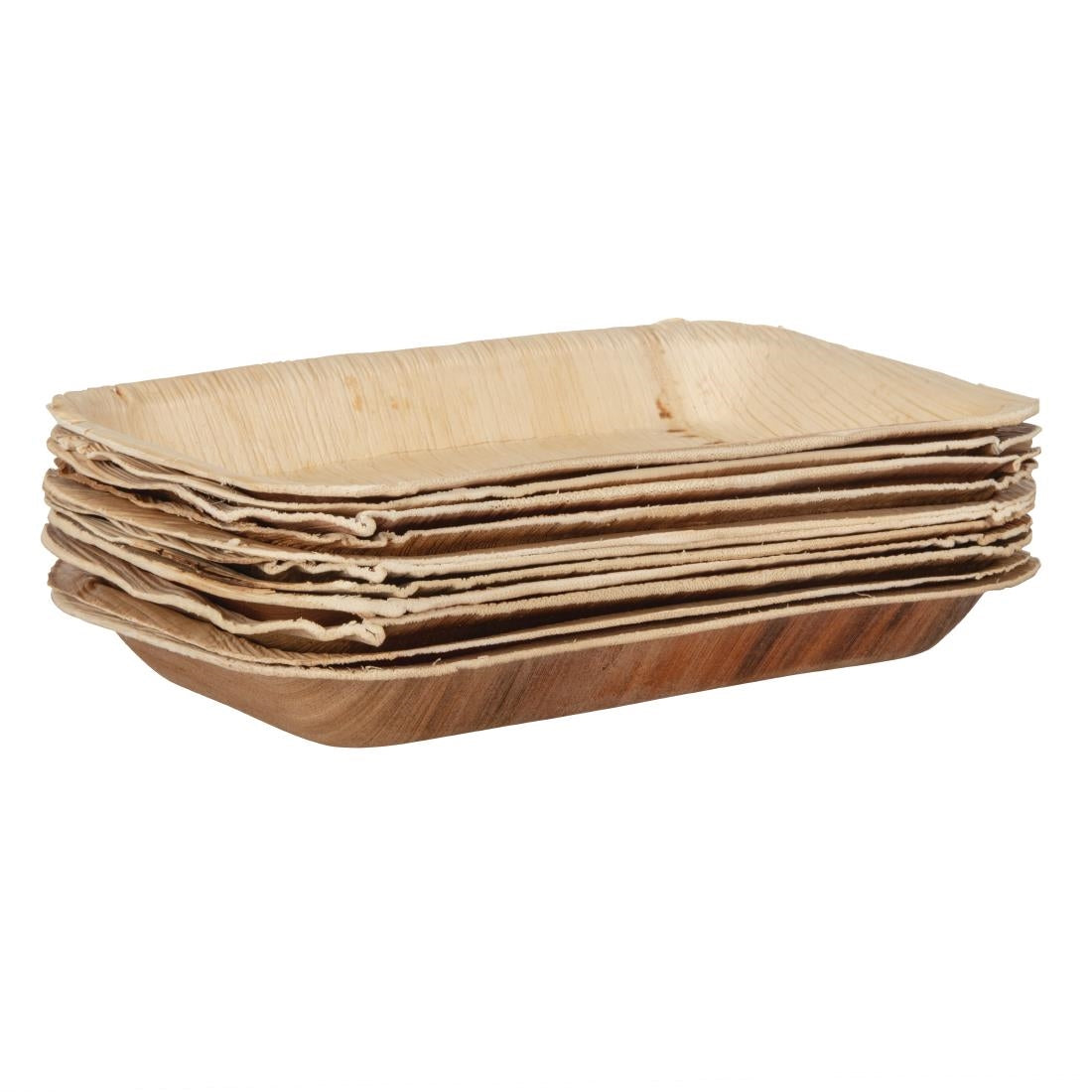 Fiesta Compostable Deep Palm Leaf Plates Rectangular 250mm (100 Pack)