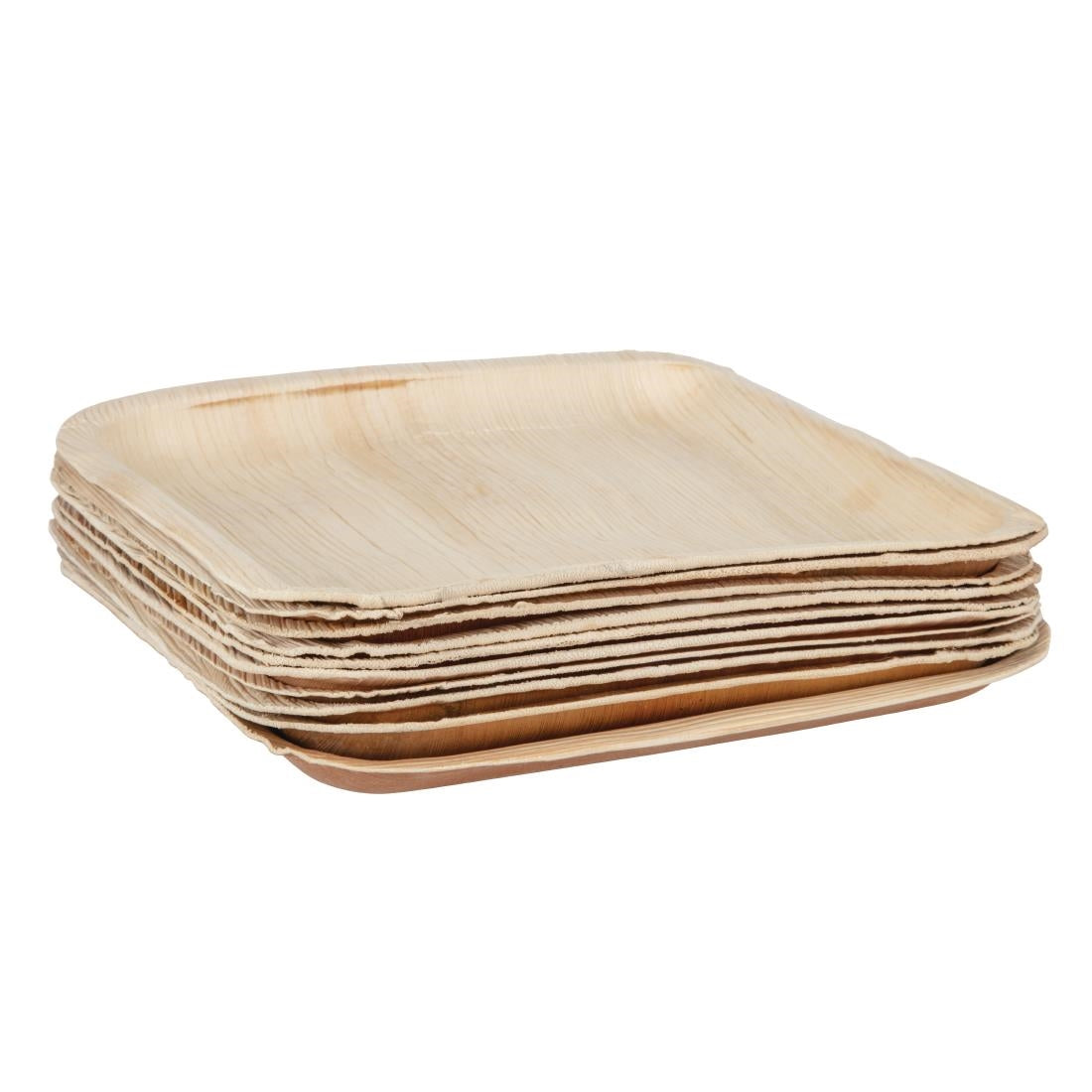 Fiesta Compostable Palm Leaf Plates Square 250mm (100 Pack)